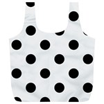 Polka Dots - Black on White Smoke Full Print Recycle Bag (XL)