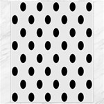 Polka Dots - Black on White Smoke Canvas 11  x 14 