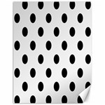 Polka Dots - Black on White Smoke Canvas 12  x 16 