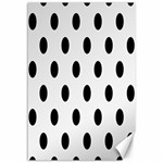 Polka Dots - Black on White Smoke Canvas 12  x 18 
