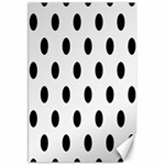 Polka Dots - Black on White Smoke Canvas 20  x 30 