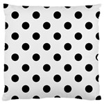 Polka Dots - Black on White Smoke Large Cushion Case (Two Sides)