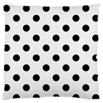 Polka Dots - Black on White Smoke Large Flano Cushion Case (One Side)