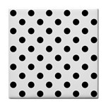 Polka Dots - Black on White Smoke Face Towel