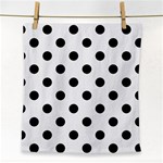 Polka Dots - Black on White Smoke Face Towel