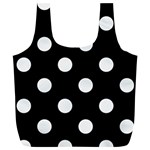 Polka Dots - White Smoke on Black Full Print Recycle Bag (XL)