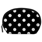 Polka Dots - White Smoke on Black Accessory Pouch (Large)