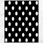 Polka Dots - White Smoke on Black Canvas 11  x 14 