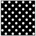 Polka Dots - White Smoke on Black Canvas 20  x 20 