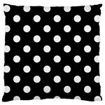 Polka Dots - White Smoke on Black Large Flano Cushion Case (Two Sides)