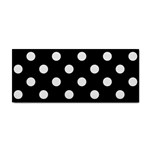 Polka Dots - White Smoke on Black Hand Towel