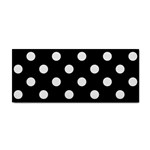 Polka Dots - White Smoke on Black Hand Towel