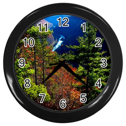 South View Pa Grand Canyon  Pine Creek  Gorge   By Ave Hurley (14) Wall Clock (Black) from ArtsNow.com Front