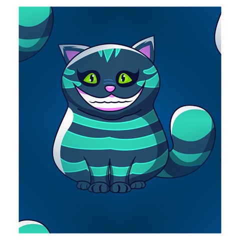blue Cheshire Cat Drawstring Pouch (Medium) from ArtsNow.com Front