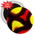 Yellow and Red Stained Glass 3  Magnet (100 pack)