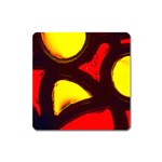 Yellow and Red Stained Glass Magnet (Square)