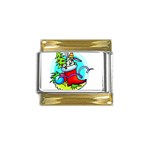 Christmas Stocking Gold Trim Italian Charm (9mm)