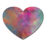 Rainbow Clouds Heart Mousepad
