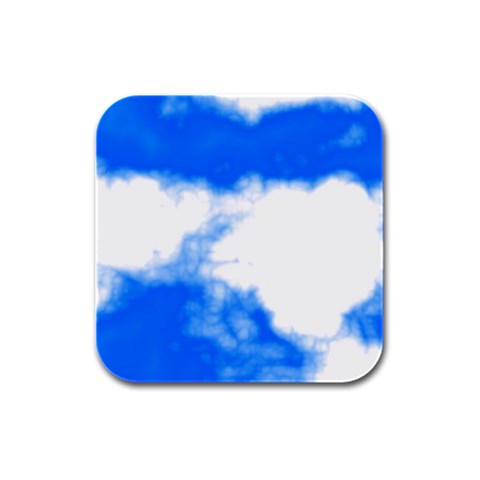 Blue Cloud Rubber Square Coaster (4 pack) from ArtsNow.com Front