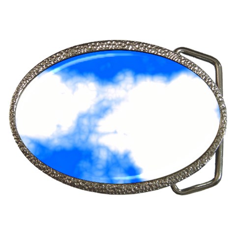 Blue Cloud Belt Buckle from ArtsNow.com Front
