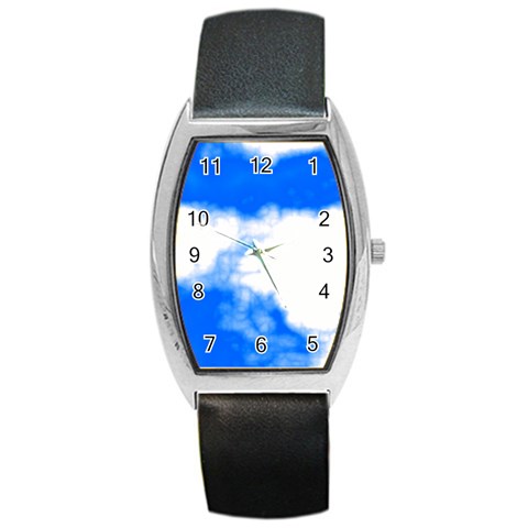 Blue Cloud Barrel Style Metal Watch from ArtsNow.com Front