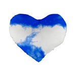 Blue Cloud Standard 16  Premium Flano Heart Shape Cushion 