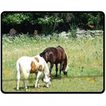 Horses, rabbit, squirrel, and sleeping kitty Fleece Blanket (Medium)