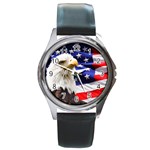 Eagle Flag Round Metal Watch