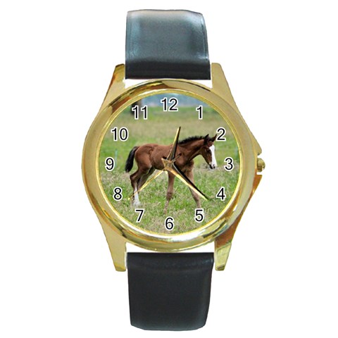 Colt Round Gold Metal Watch from ArtsNow.com Front