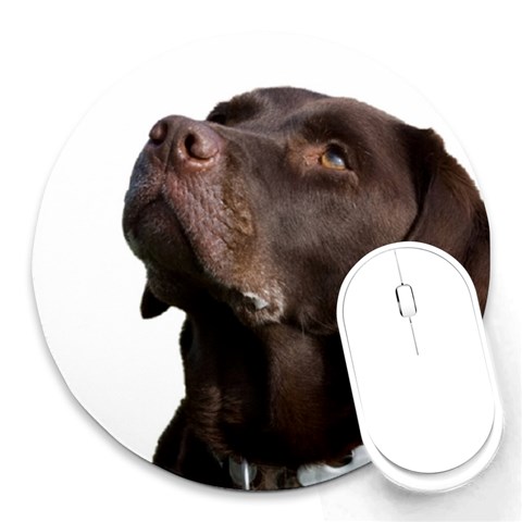 Chocolate Lab Round Mousepad from ArtsNow.com Front