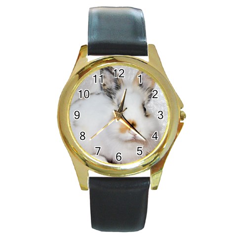 Bunny Round Gold Metal Watch from ArtsNow.com Front