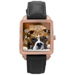 Boxer Rose Gold Leather Watch 