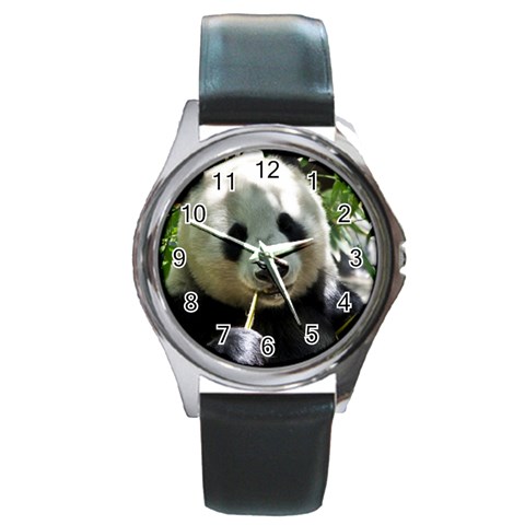 panda Round Metal Watch from ArtsNow.com Front