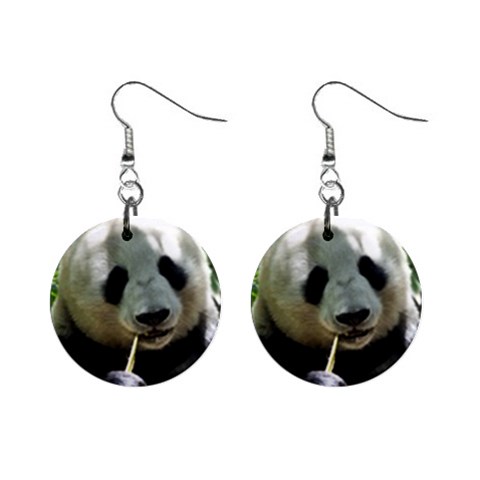 Panda 1  Button Earrings from ArtsNow.com Front