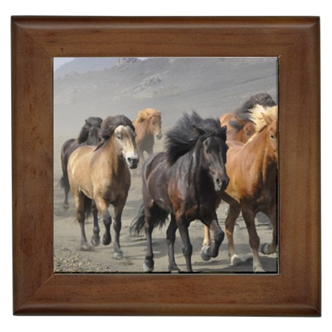 Running Horses Framed Tile from ArtsNow.com Front