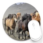 Running Horses Round Mousepad