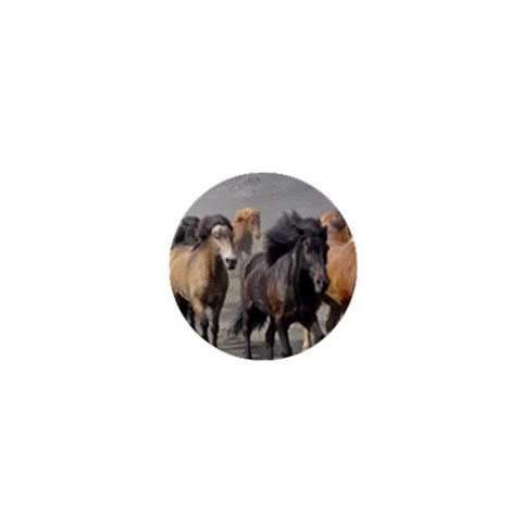 Running Horses 1  Mini Button from ArtsNow.com Front