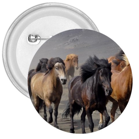 Running Horses 3  Button from ArtsNow.com Front