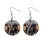 Running Horses 1  Button Earrings