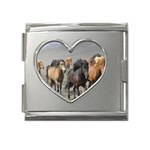 Running Horses Mega Link Heart Italian Charm (18mm)