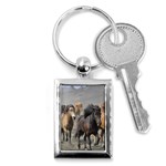 Running Horses Key Chain (Rectangle)