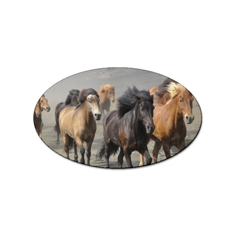Running Horses Sticker Oval (100 pack) from ArtsNow.com Front