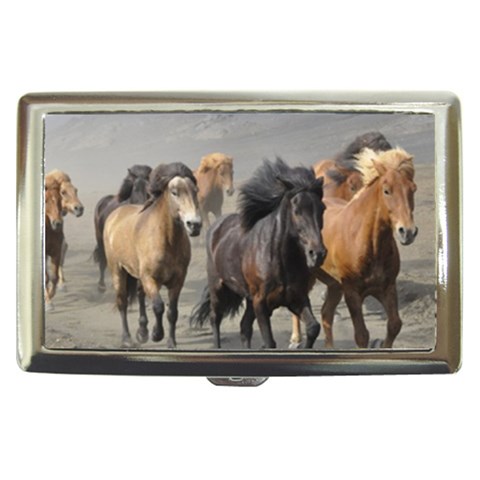 Running Horses Cigarette Money Case from ArtsNow.com Front