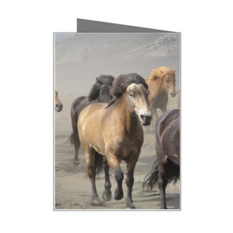 Running Horses Mini Greeting Card from ArtsNow.com Right