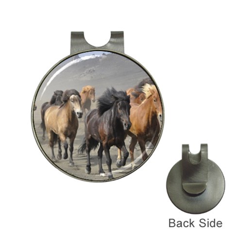 Running Horses Golf Ball Marker Hat Clip from ArtsNow.com Front