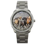 Running Horses Sport Metal Watch