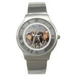 Running Horses Stainless Steel Watch