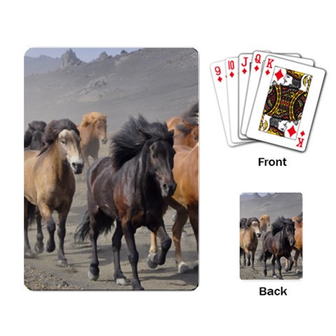 Running Horses Playing Cards Single Design from ArtsNow.com Back