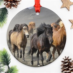Running Horses Round Ornament (Two Sides) from ArtsNow.com Back