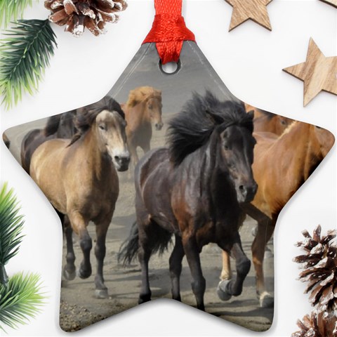 Running Horses Star Ornament (Two Sides) from ArtsNow.com Front